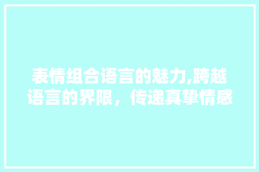 表情组合语言的魅力,跨越语言的界限，传递真挚情感