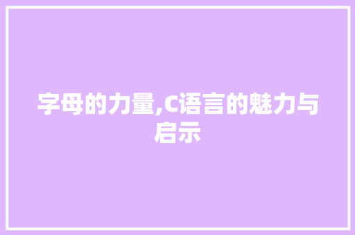 字母的力量,C语言的魅力与启示