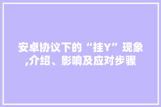 安卓协议下的“挂Y”现象,介绍、影响及应对步骤