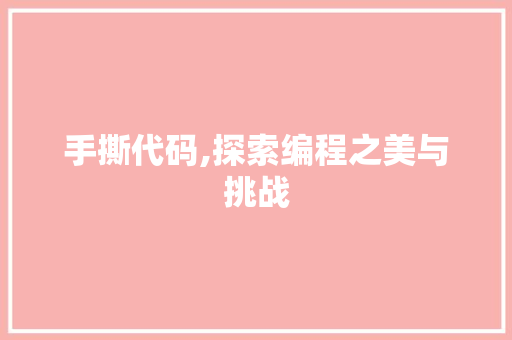 手撕代码,探索编程之美与挑战