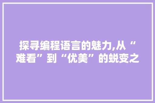 探寻编程语言的魅力,从“难看”到“优美”的蜕变之旅