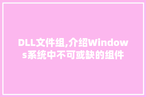 DLL文件组,介绍Windows系统中不可或缺的组件