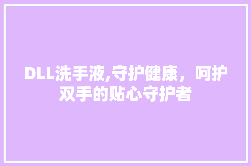 DLL洗手液,守护健康，呵护双手的贴心守护者