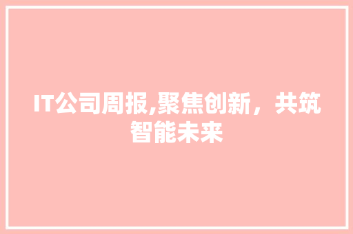 IT公司周报,聚焦创新，共筑智能未来