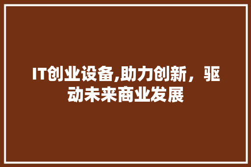 IT创业设备,助力创新，驱动未来商业发展