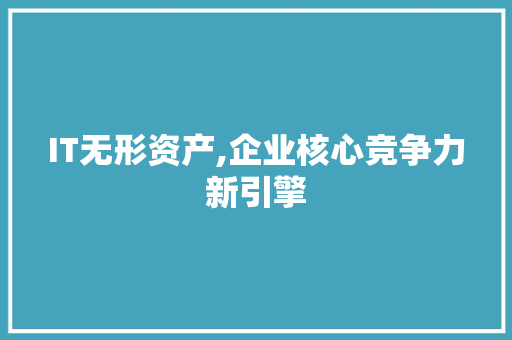 IT无形资产,企业核心竞争力新引擎