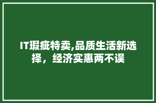IT瑕疵特卖,品质生活新选择，经济实惠两不误