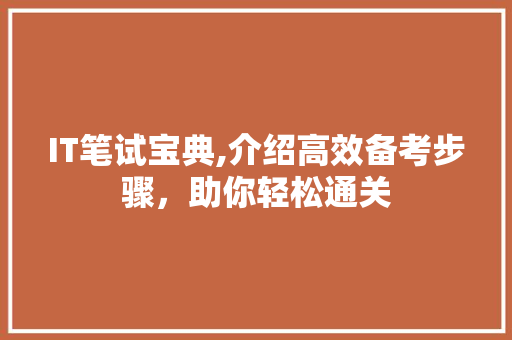 IT笔试宝典,介绍高效备考步骤，助你轻松通关