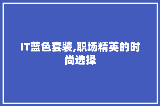 IT蓝色套装,职场精英的时尚选择