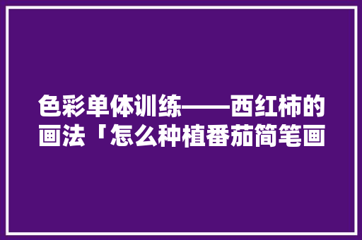 色彩单体训练——西红柿的画法「怎么种植番茄简笔画视频教程」 色彩单体训练——西红柿的画法「怎么种植番茄简笔画视频教程」 植物种类