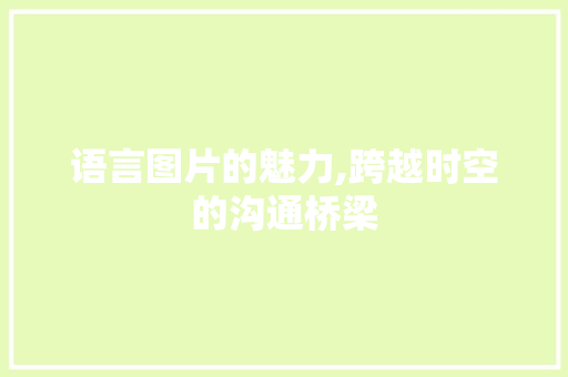 语言图片的魅力,跨越时空的沟通桥梁