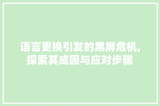 语言更换引发的黑屏危机,探索其成因与应对步骤