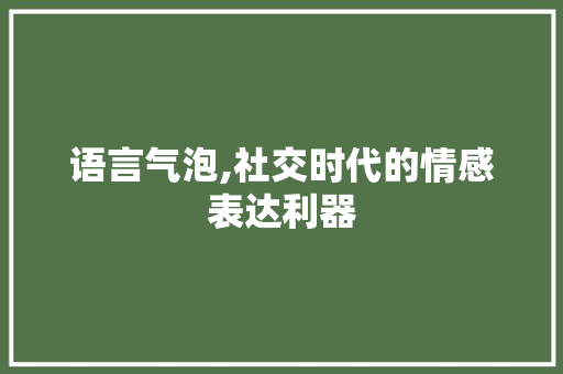 语言气泡,社交时代的情感表达利器