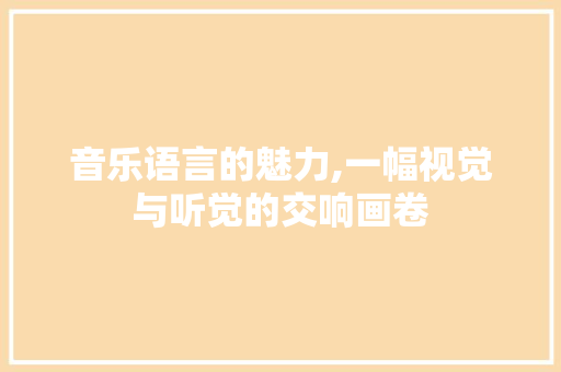 音乐语言的魅力,一幅视觉与听觉的交响画卷