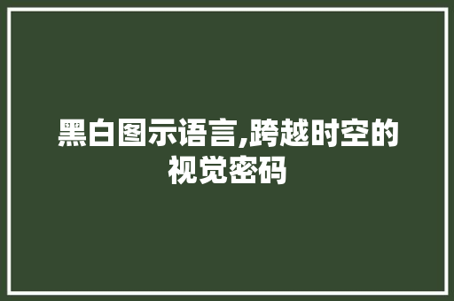 黑白图示语言,跨越时空的视觉密码
