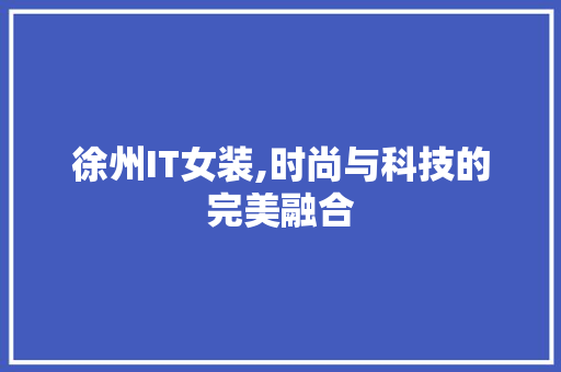 徐州IT女装,时尚与科技的完美融合