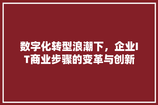 数字化转型浪潮下，企业IT商业步骤的变革与创新