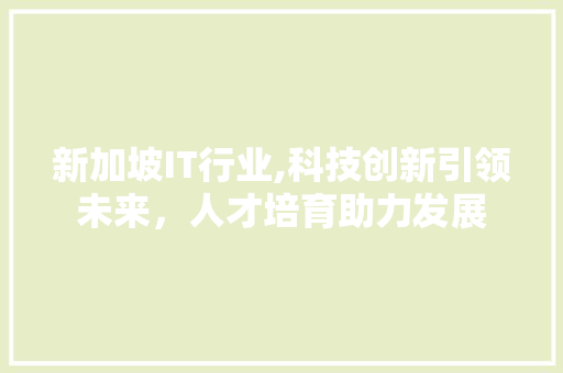 新加坡IT行业,科技创新引领未来，人才培育助力发展