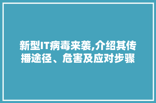 新型IT病毒来袭,介绍其传播途径、危害及应对步骤