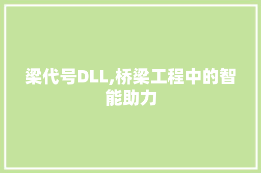 梁代号DLL,桥梁工程中的智能助力