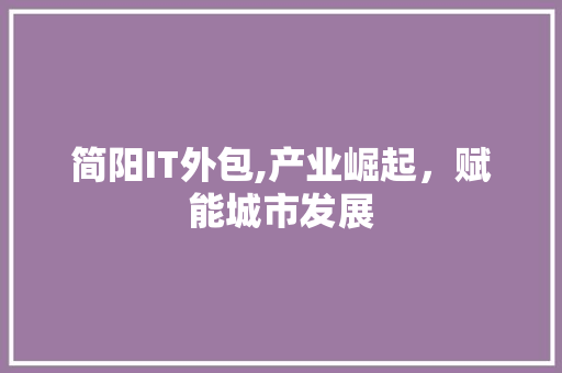 简阳IT外包,产业崛起，赋能城市发展