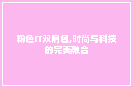 粉色IT双肩包,时尚与科技的完美融合