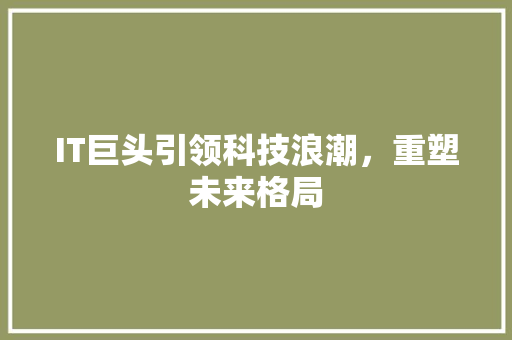 IT巨头引领科技浪潮，重塑未来格局