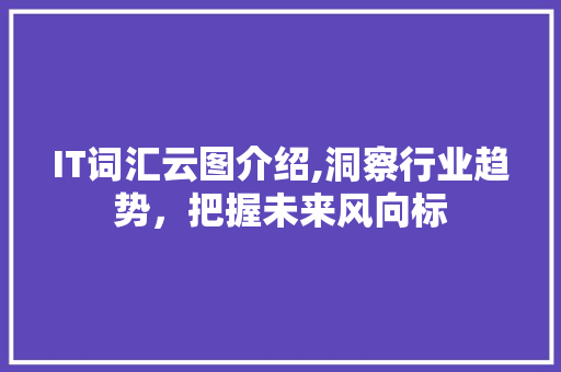 IT词汇云图介绍,洞察行业趋势，把握未来风向标