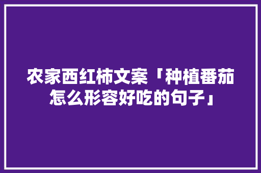 农家西红柿文案「种植番茄怎么形容好吃的句子」 番茄病虫害防治 农家西红柿文案「种植番茄怎么形容好吃的句子」 农家西红柿文案「种植番茄怎么形容好吃的句子」 番茄病虫害防治