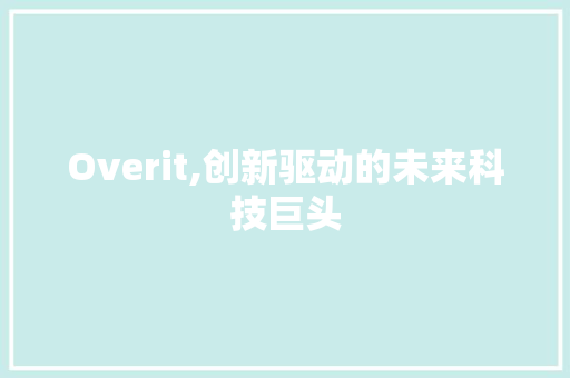 Overit,创新驱动的未来科技巨头