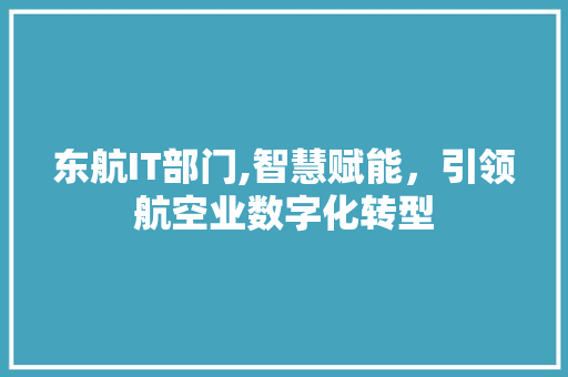东航IT部门,智慧赋能，引领航空业数字化转型