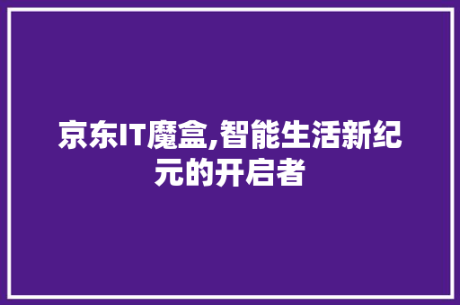 京东IT魔盒,智能生活新纪元的开启者