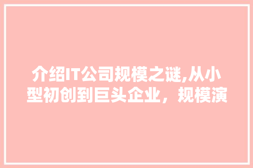 介绍IT公司规模之谜,从小型初创到巨头企业，规模演变之路