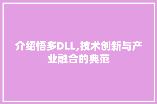 介绍悟多DLL,技术创新与产业融合的典范