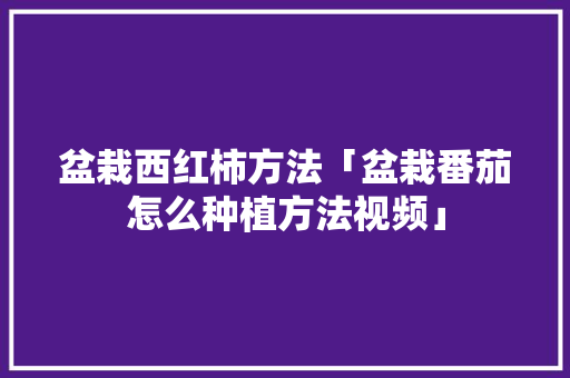 盆栽西红柿方法「盆栽番茄怎么种植方法视频」 盆栽西红柿方法「盆栽番茄怎么种植方法视频」 花朵知识