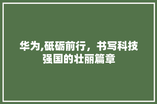 华为,砥砺前行，书写科技强国的壮丽篇章