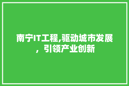 南宁IT工程,驱动城市发展，引领产业创新