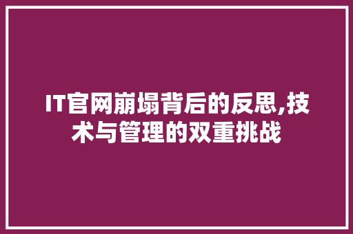 IT官网崩塌背后的反思,技术与管理的双重挑战