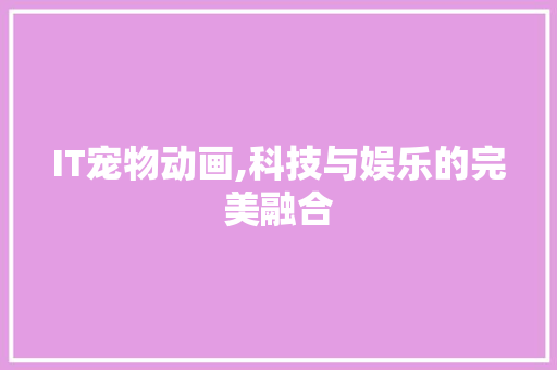 IT宠物动画,科技与娱乐的完美融合