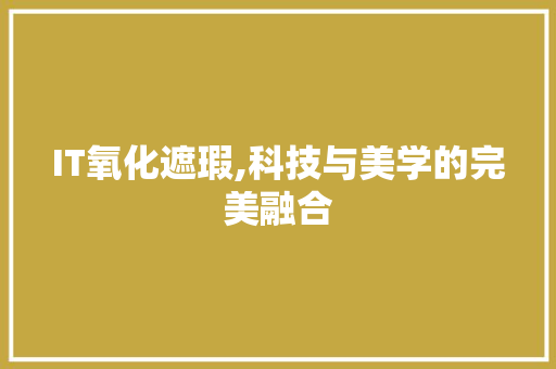 IT氧化遮瑕,科技与美学的完美融合