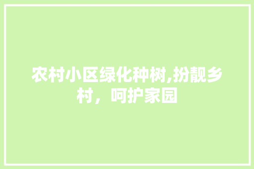 农村小区绿化种树,扮靓乡村，呵护家园