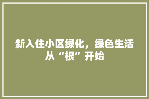 新入住小区绿化，绿色生活从“根”开始