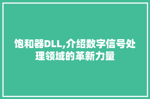饱和器DLL,介绍数字信号处理领域的革新力量