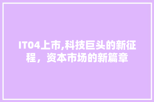 IT04上市,科技巨头的新征程，资本市场的新篇章