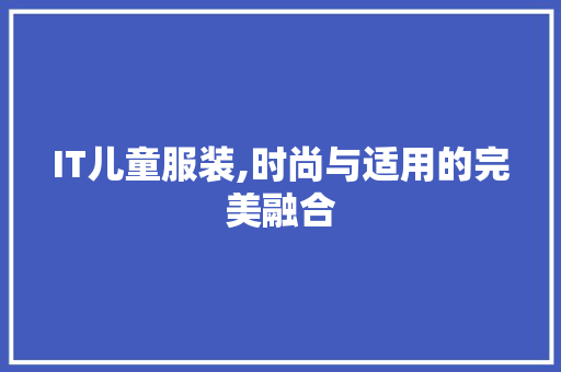 IT儿童服装,时尚与适用的完美融合