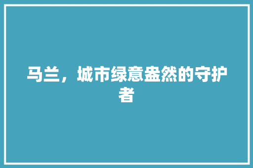 马兰，城市绿意盎然的守护者 番茄种植技巧