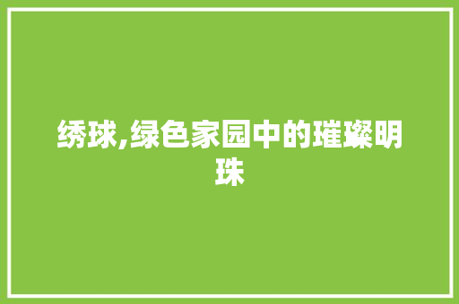 绣球,绿色家园中的璀璨明珠