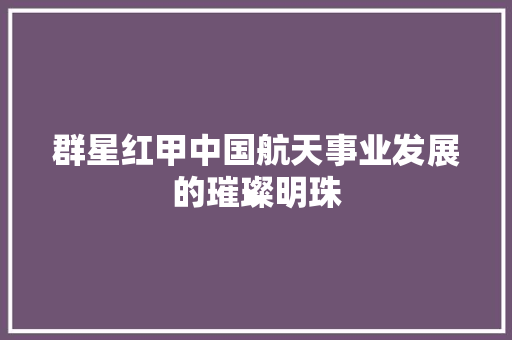 群星红甲中国航天事业发展的璀璨明珠