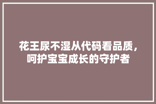 花王尿不湿从代码看品质，呵护宝宝成长的守护者