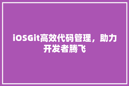 iOSGit高效代码管理，助力开发者腾飞